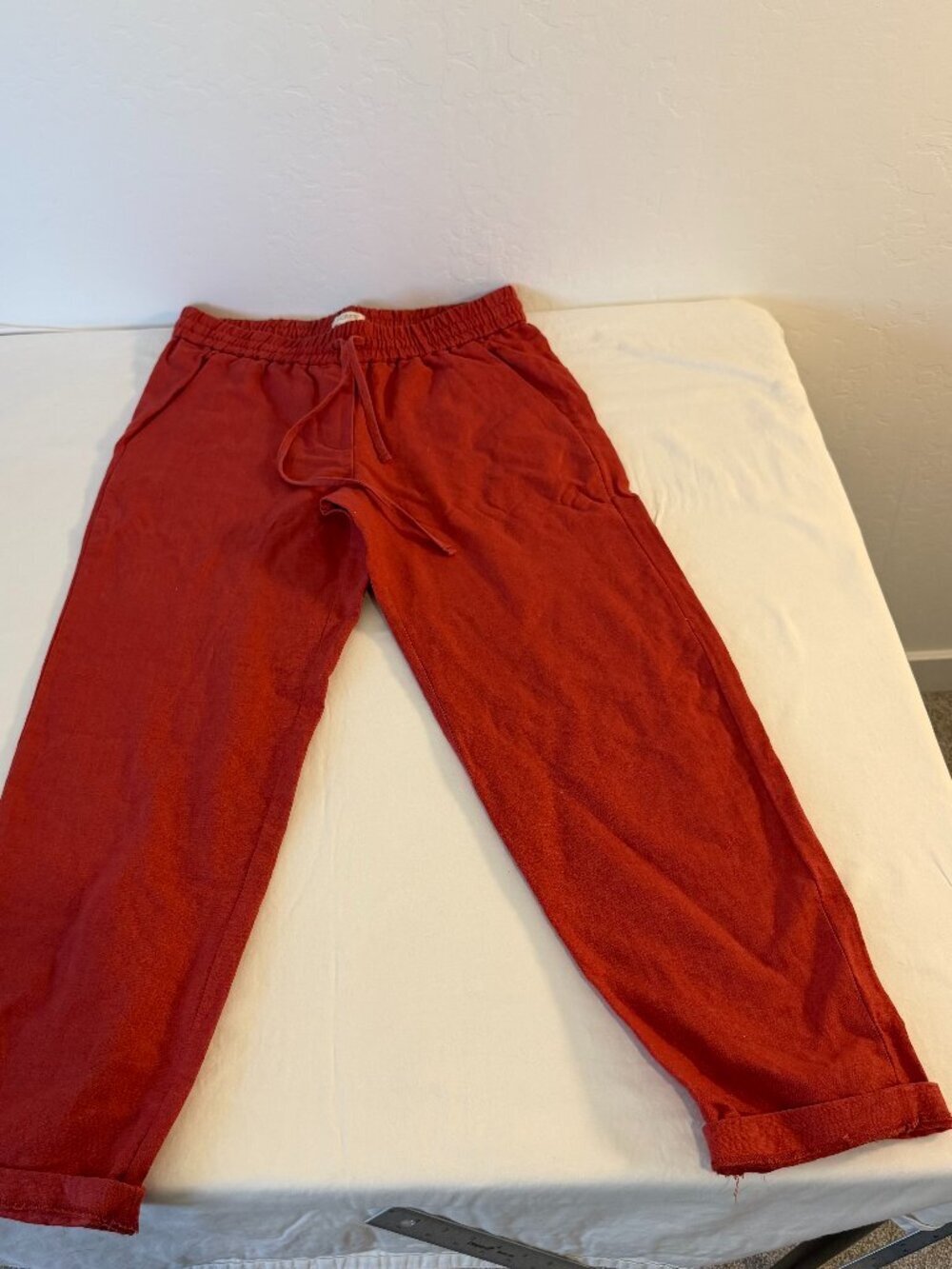 J.Crew Linen Blend Pull On Pants Womens 2 Terracotta Drawstring Casual